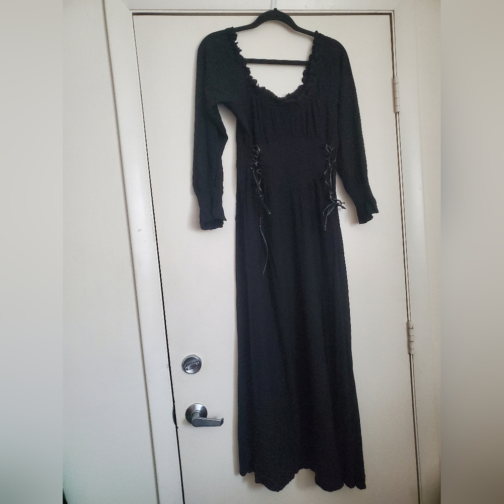 Killstar Jocasta Maxi Black Long Sleeve Dress